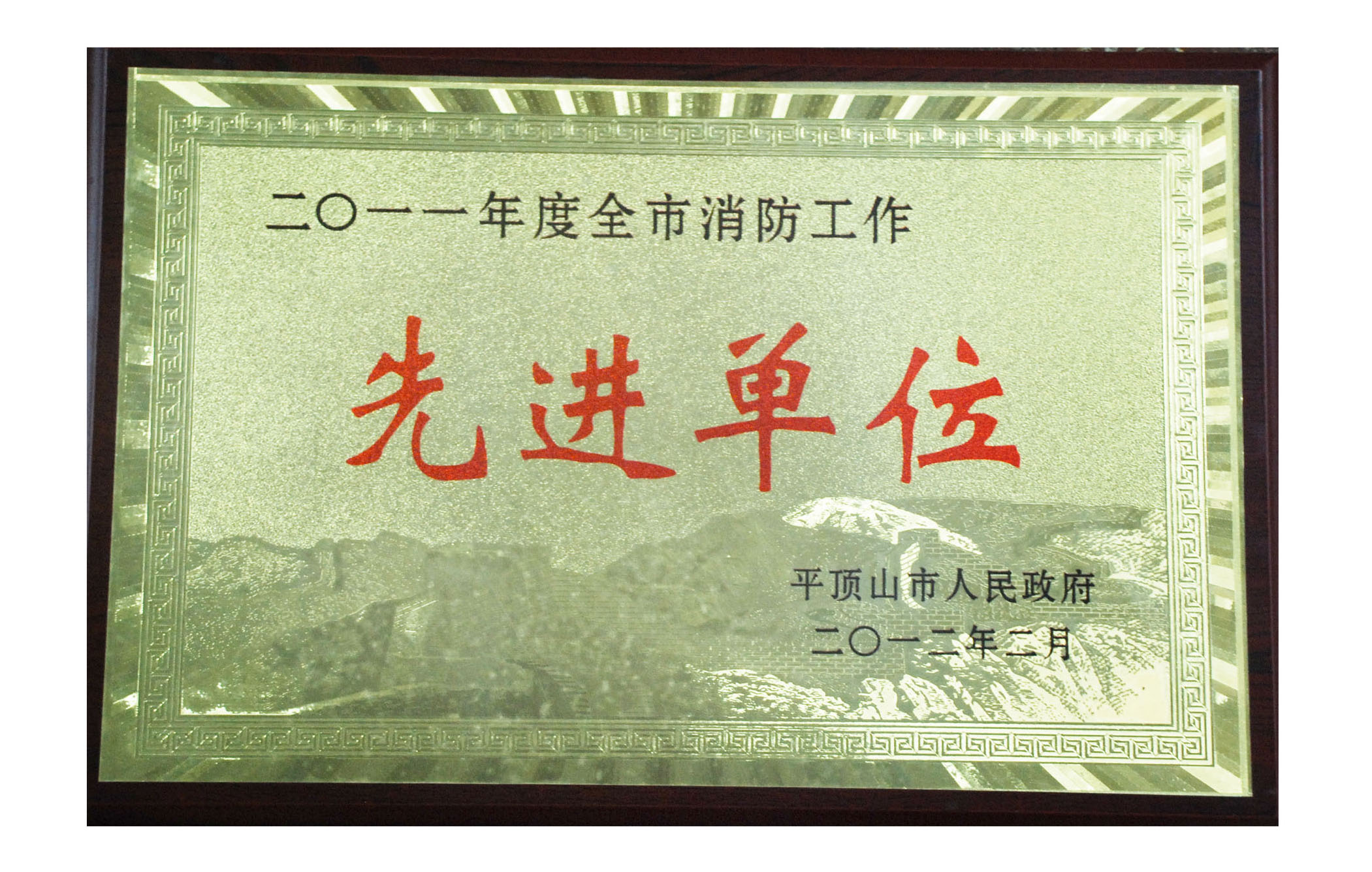 安全消防工作先进单位